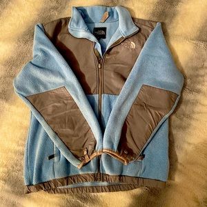 Blue and Grey Girls North Face Jacket